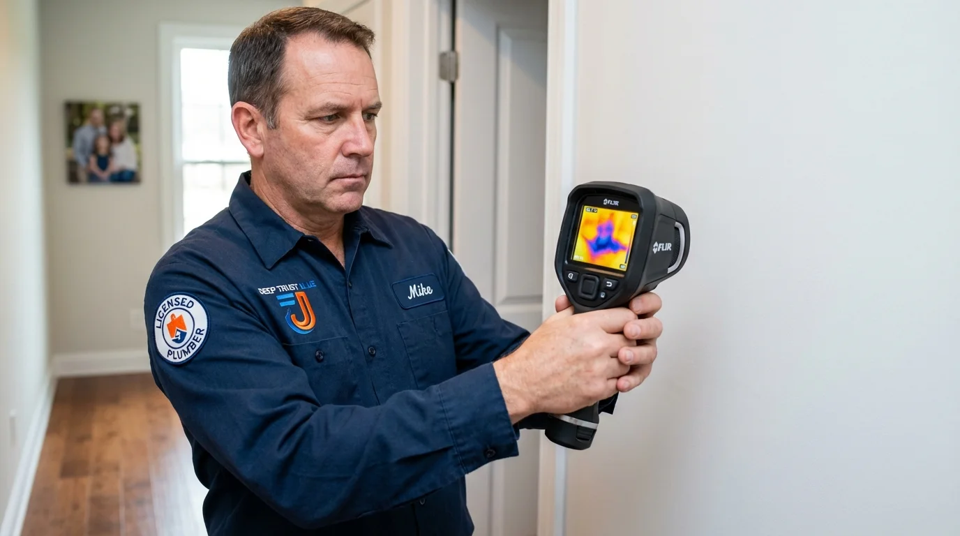 Thermal imaging leak detection by Johns Plumbing LLC in Acushnet
